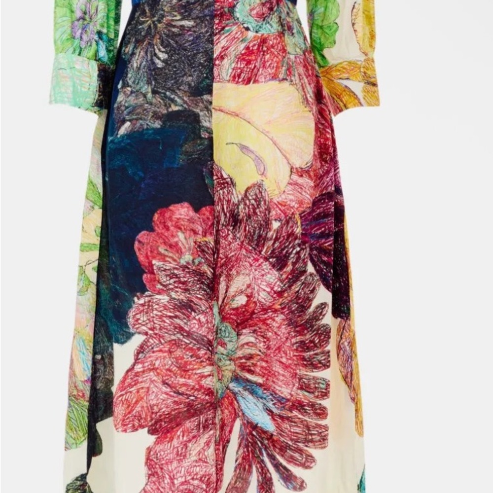 Elegant Floral Long Sleeve Maxi Dress